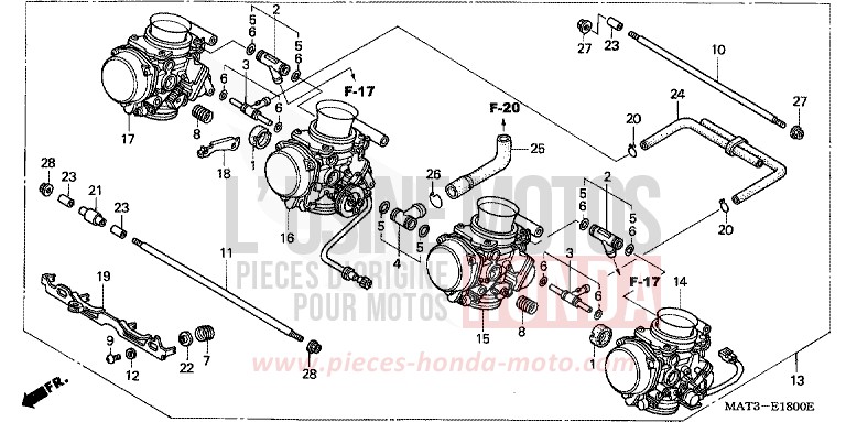 CARBURETOR (ASSY.) for Super Blackbird TITANIUM METALLIC (YR183) from 1997